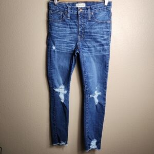 Madewell Womens 9" High Rise Distressed Skinny Jeans |27|